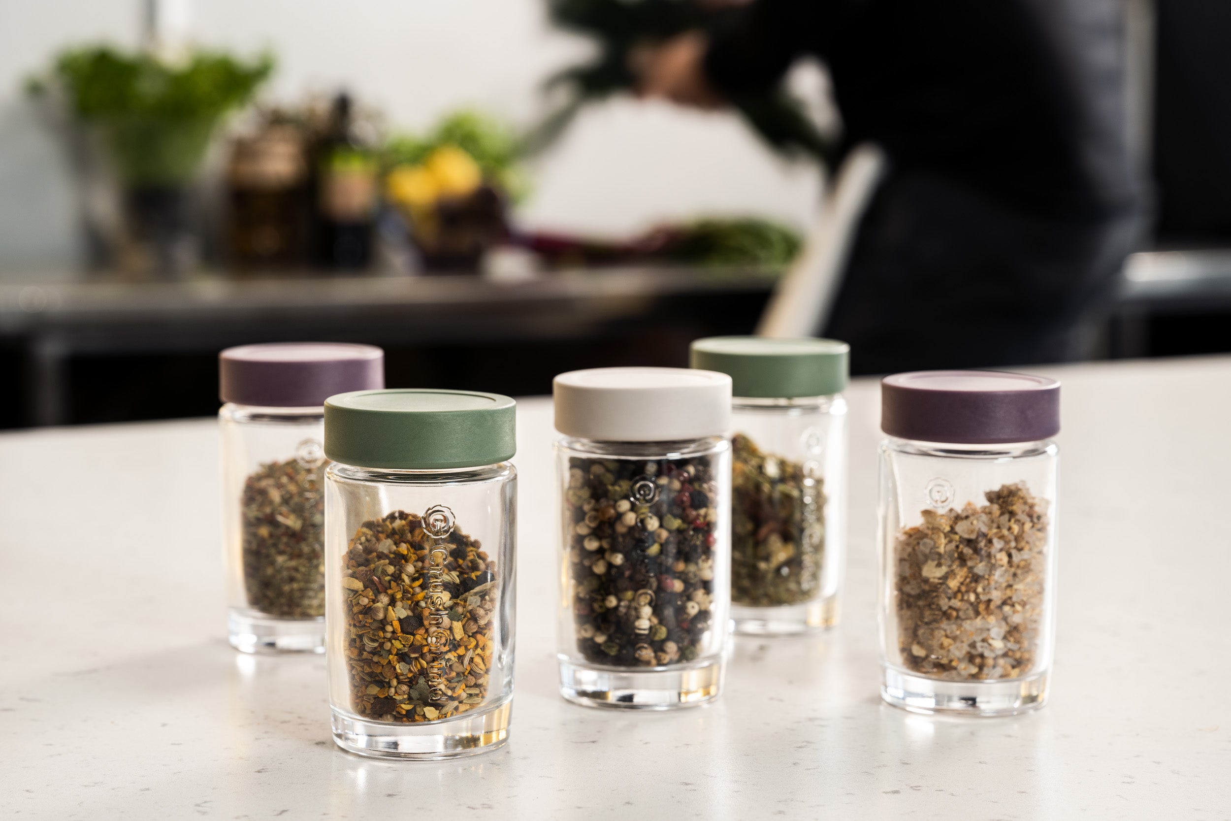 Vaasa spice jar set, green